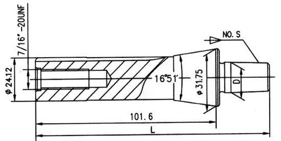 Оправка R8 для сверлильного патрона B10 тип 1840