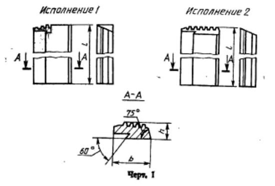 Гребенки резьбонарезные плоские P=1,75 l=75 для метрической резьбы