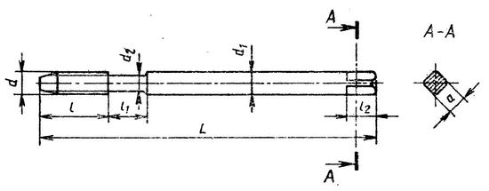 Метчик машинный с удлиненным хвостовиком М 8,0x1,0 L=97 l=22