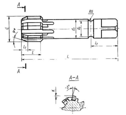 Метчик машинный трубный 1 1/4" L=160 l=36 11Н