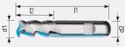 Фреза концевая твердосплавная ц/х 3,0 z=2 L=50,0 l=4,0 хв. 6,0 №1152 MEGA-TEC
