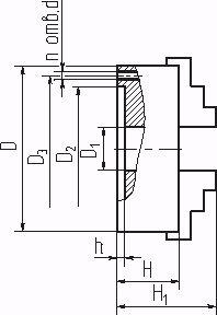 Патрон токарный 3-х кулачковый 125 мм (7100-0003, 3-125.03.11) самоцентрирующийся планшайба