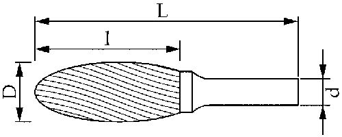 Борфреза твердосплавная овальная удлиненная E 8,0 L=152 l=22 Твинтос